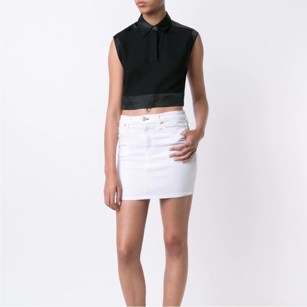 RAG & BONE Jean White Mini Denim Skirt, 24